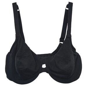 Felina Black Full Coverage Bra Underwire 34DD Soft Jersey Everyday Basic